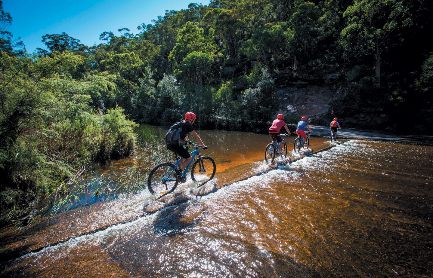 blue mountain bike tour waterfalls